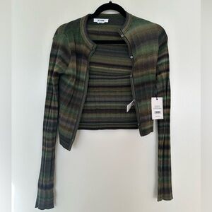 Re/Done Green Space Dye Button Front Cardigan (Never Been Worn)